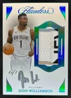2024-25 Flawless Zion Williamson Vertical Patch Auto Platinum #1/1