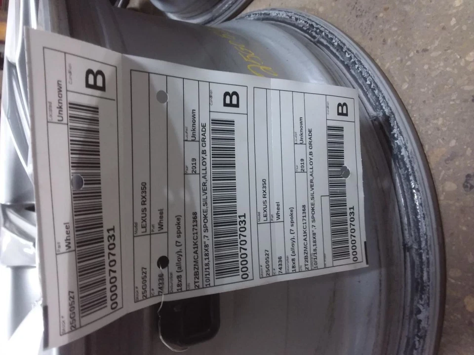 Rueda de aleación 18x8 7 radios para 16-19 LEXUS RX350 2046767 Foto 3 de 3