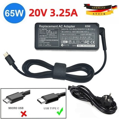 65W USB-C Typ C Laptop Ladegerät Netzteil für Samsung HP Lenovo Dell Universal