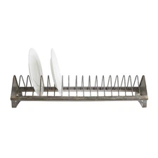 Metal 18-Plate Rack, Gray