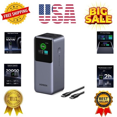 Nexode Power Bank 20000mAh 130W Portable Charger 72Wh PD Fast Charging 3-Port...