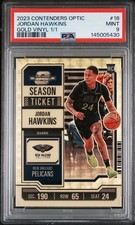 Panini 2023-24 Contenders Optic Jordan Hawkins #18 Gold Vinyl 1/1 Rookie PSA 9