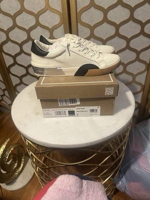 Dolce Vita Zina Lace-Up Sneaker Shoes Leather Women's White/Black Size US9