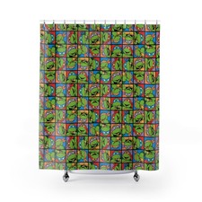 Tmnt Turtle Toon Montage Shower Curtain Toilet Seat Rug