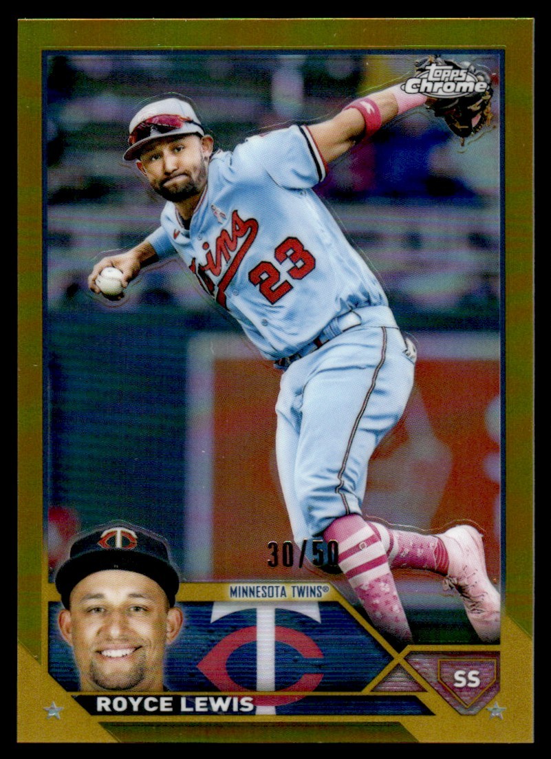 2023 Topps Chrome Gold Refractor Royce Lewis 30/50 Minnesota Twins #51