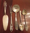 63.78g Sterling Silver Lot of 5 Utensils Souvenir Lunt Watson Spoon Ladle Fork