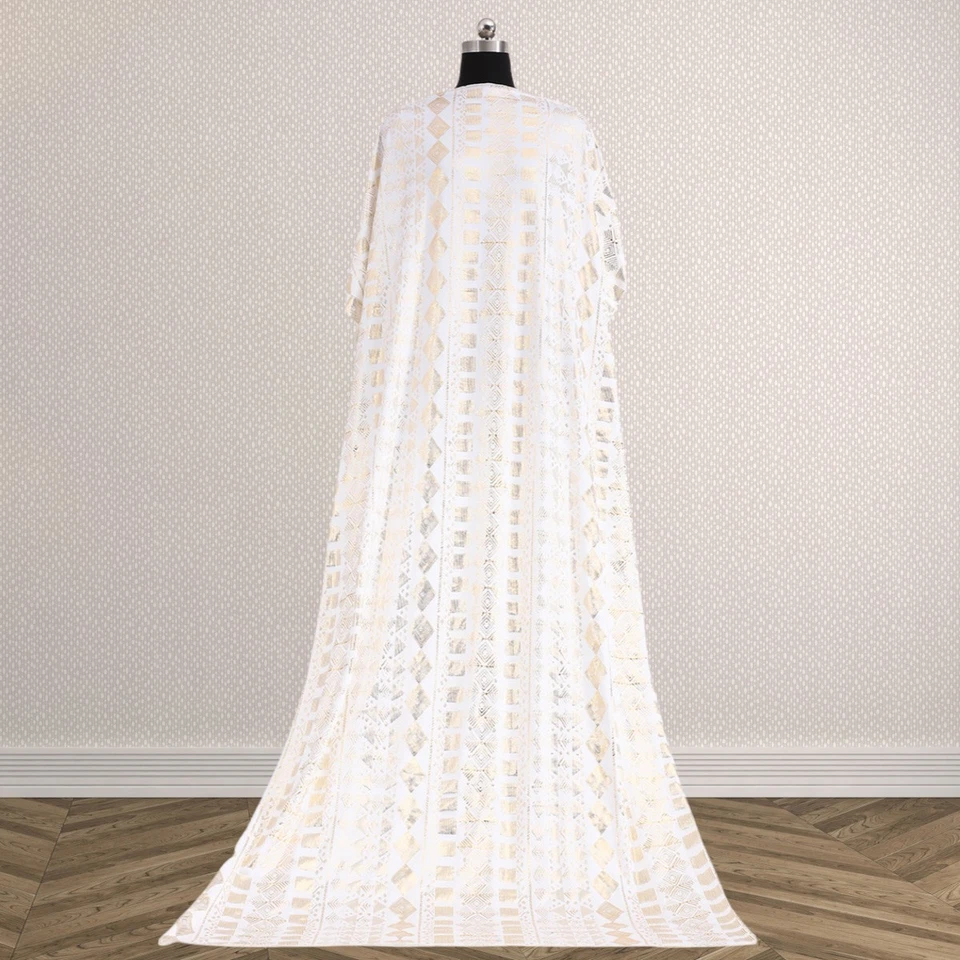 1920s women's milk silk dress dance skirt stretch Faux Assuit Foil print fabric - Image 4 of 4