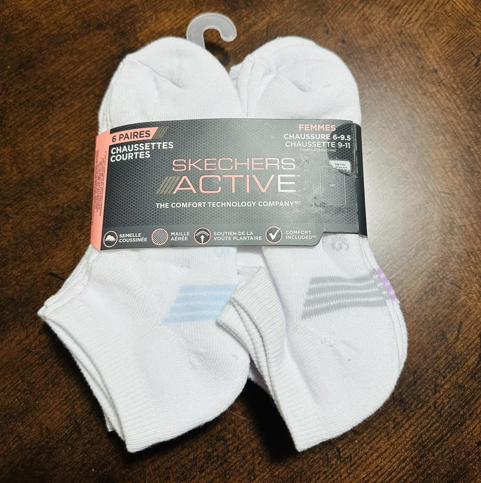 Zapato Skechers Active para mujer 6 pares de calcetines de corte bajo talla 6-9,5 Foto 3 de 4
