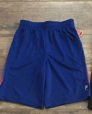 NWT Youth Fila performance No Pockets blue orange workout shorts S 8 gymnastics