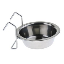 Bird Parrot Stainless Steel Hanging Cup Food Feeding Bowl Cage Accessories