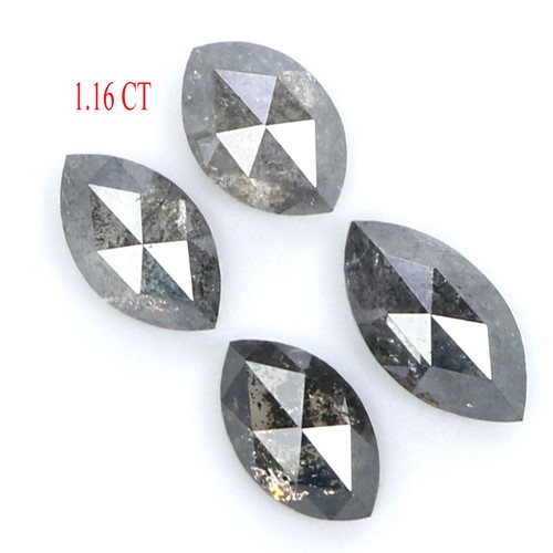 Natural Loose Marquise Diamond Black Grey Color 1.16 CT 4.65 MM Rose Cut KDL8835 - Picture 2 of 8