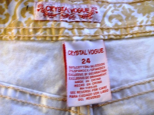 NWT Crystal Vogue Multi-color Size 24 Shorts Cotton Blend Stretch - Picture 5 of 5