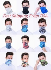 Bandana Face Mask Cover Breathable Neck Gaiter Finshing Scarf Washable Reusable