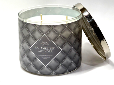 BATH & BODY WORKS CARAMELIZED LAVENDER 3-WICK FILLED SCENTED LARGE