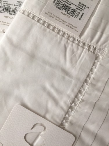 Yves Delorme LATTICE BLANC DUVET COVER SET KING 400TC PALACE COLLECTION LUXURY - Picture 3 of 11