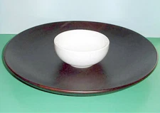 Gordon Ramsay Maze Chip And Dip 14" Round Wooden Server & Ceramic Bowl 2 PC. Set