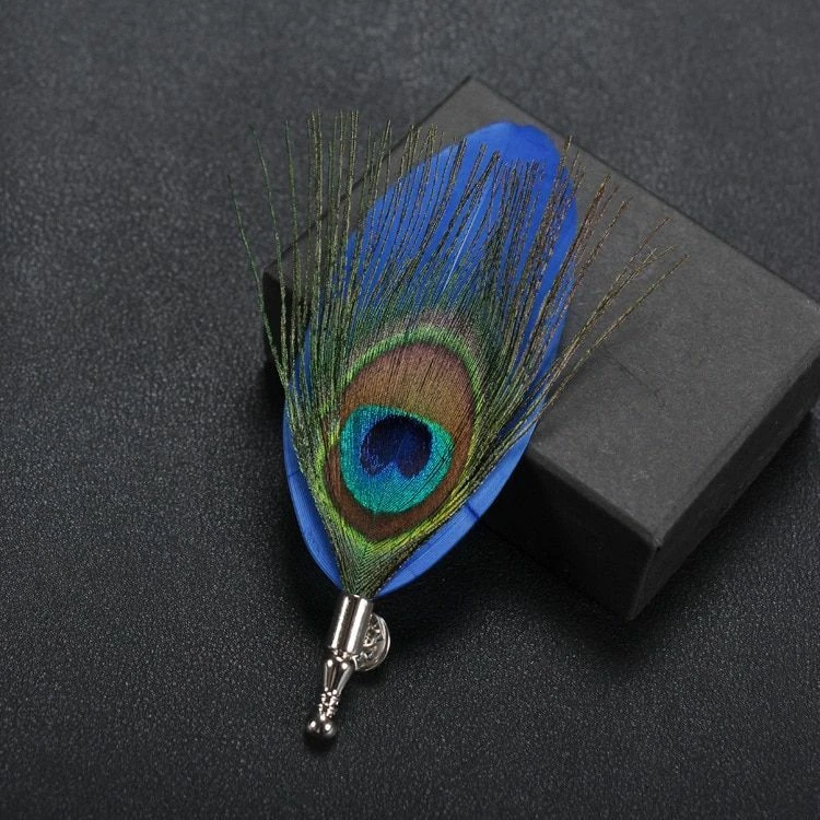 Peacock feather lapel deals pin
