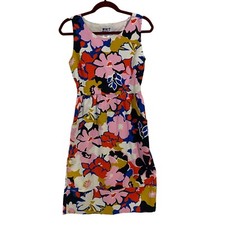 Anthro Whit Two Floral Petal Print Open Back Cross-Back Dress Size 6