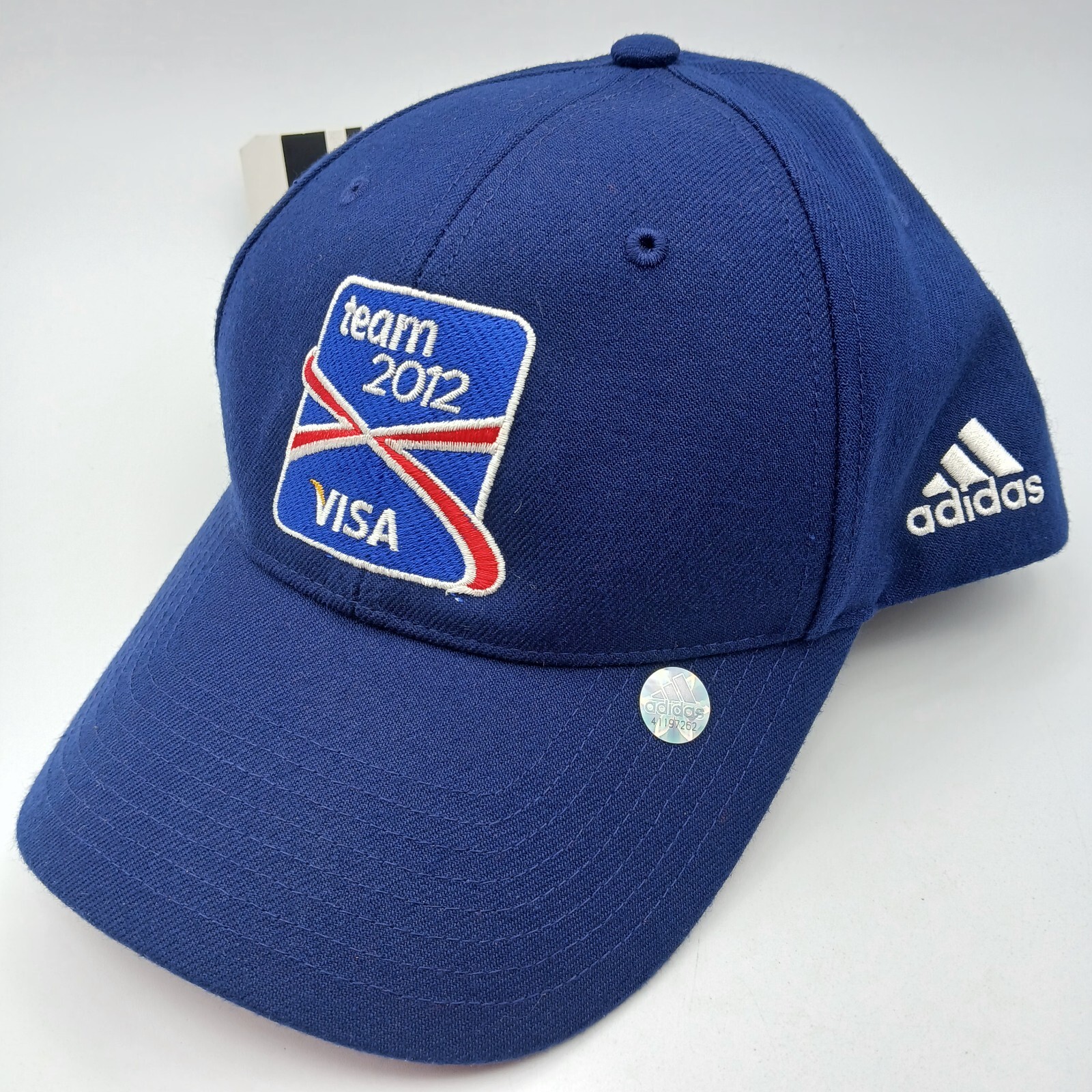 Adidas Olympic Team 2012 Hat Cap Strap Back Blue White Script Visa London New