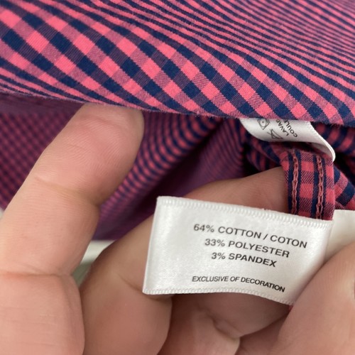 Cutter & Buck Easy Care Shirt Mens 3XB Big 3X Pink Check Long SLV Button Down - Picture 3 of 14