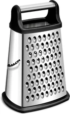 Professional Box Grater Stainless Steel 4-Sided Grater Handle Vegetables Cheese