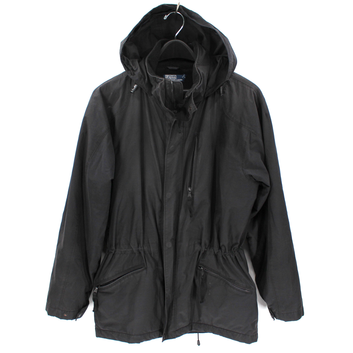 ジャケット・アウター POLO by Ralph Lauren fleece liner jacket Polo Ralph Lauren Black Hooded Fleece Lined Utility Snap Zip