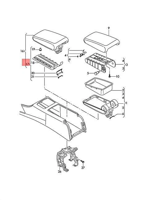 Genuine AUDI A6 Avant S6 quattro Repair Set Armrest Flint Grey 
