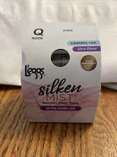 Leggs Silken Mist Beautiful Sheer Tights Ultra Sheer Leg Control Top Q Nude