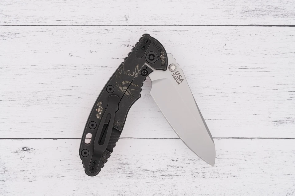Hinderer XM-18 3.5″ – S45VN Bead Blast Sheepsfoot Blade – Battle Black Halloween - Image 4 of 4