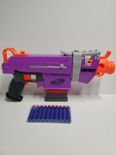 NERF Fortnite SMG-E Blaster Motorized Toy Purple Dart Gun O Black Clip Pre-Owned