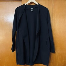 Clara Sun Woo Jacket Black Lagenlook Oversized Ponte Knit Size Xs
