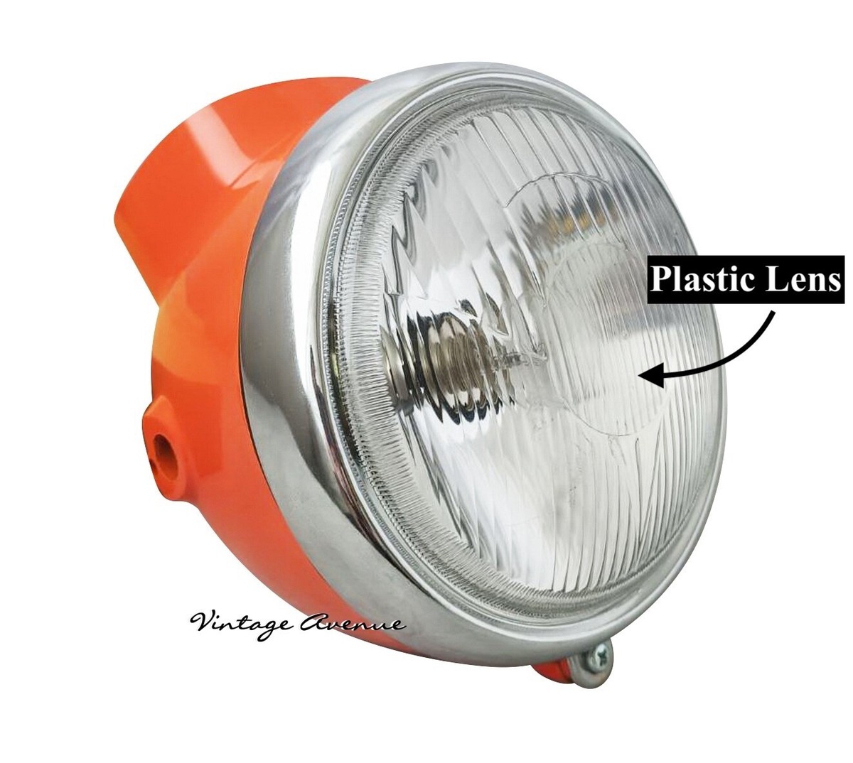 HONDA CD125 CD175 CT90 CT110 HEAD LIGHT LAMP + CASE BUCKET ORANGE