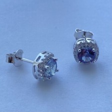 Highly Recommended  Alexandrite Halo Stud Earrings