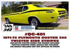 Qg-401 1971 1972 Duster Twister 340 Side Stripes Eyeballs - No Tail Panel Stripe