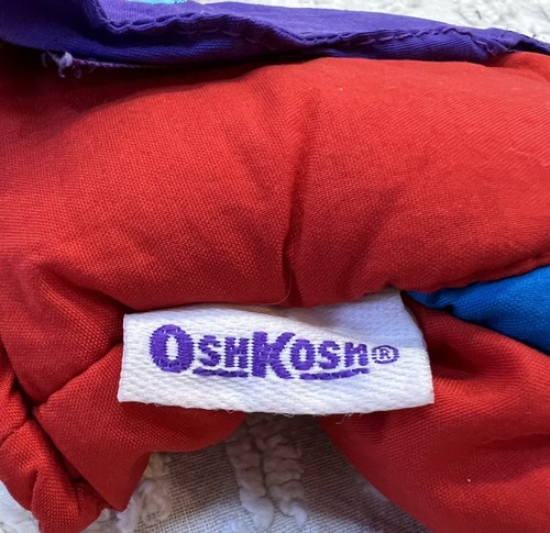 Vtg Girl OshKosh Sz 2-4 Mittens Red Floral Waterproof Dri Hand Hook/loop Closure - Picture 5 of 8