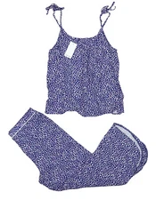 Splendid 2-Piece Animal Print Cami Top & Pants Women's Pajama Set S NWT Purple