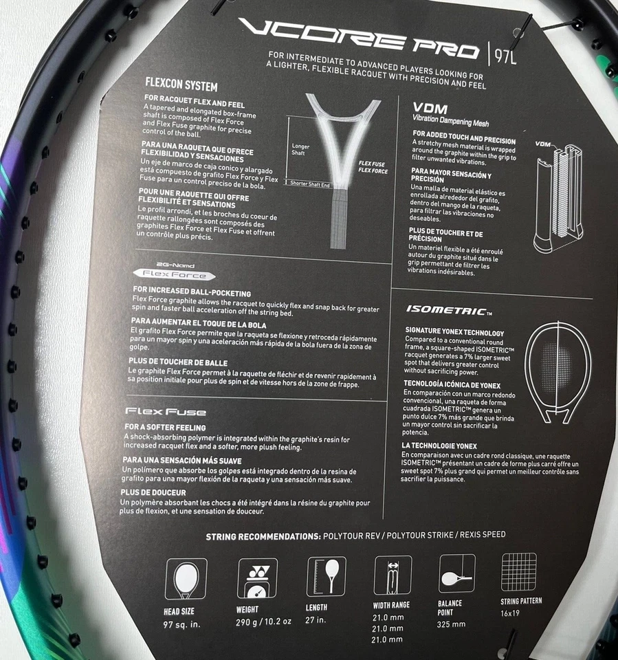Yonex Vcore Pro 97 L (290 gr.) unstrung NEW  L2 (4 1/4) - Bild 2 von 4