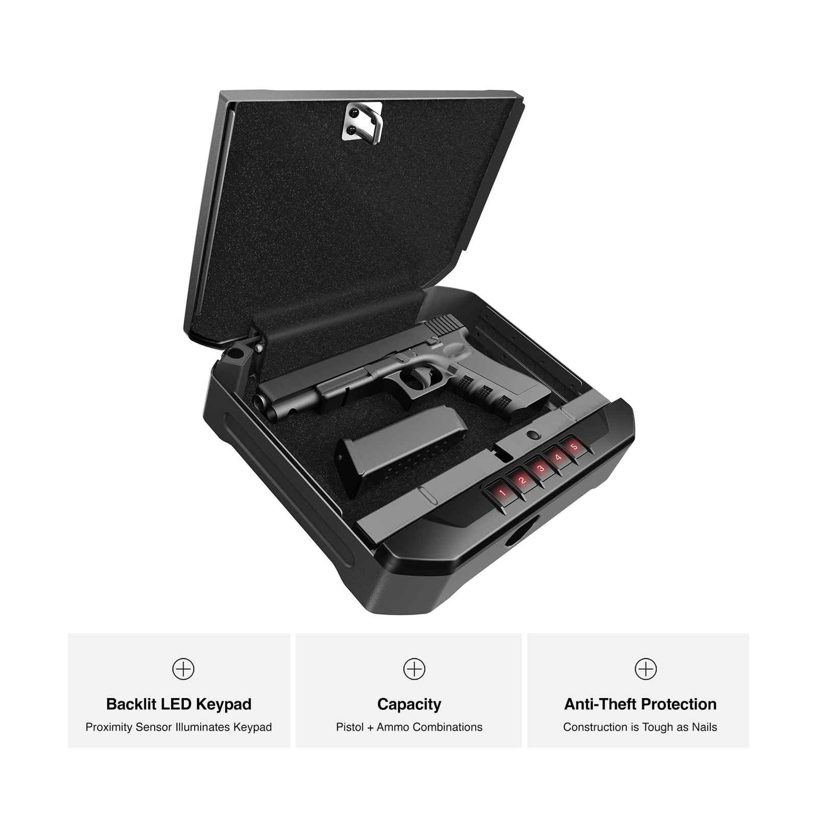 VAULTEK Essential Series Quick Access Portable Safe Auto Open Lid Quick