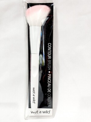 Wet N Wild C790 CONTOUR BRUSH Plush White Pink Angled Two-Toned Sculpt Shape New