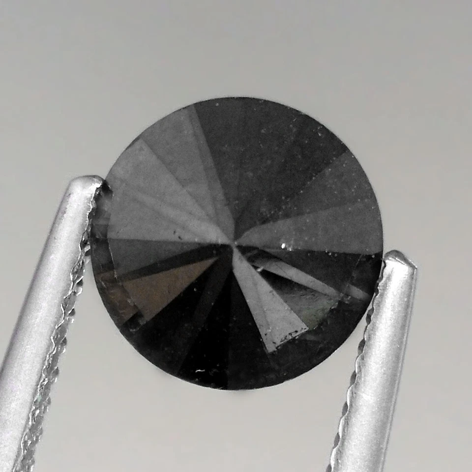 2.06cts 7.9mm Round Fancy Jet Black Natural Earth Mined Loose Diamonds - Image 2 of 3