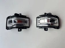 For Clear LED Sequential Rearview Mirror Turn Signal Light 2015-23 Ford F-150*