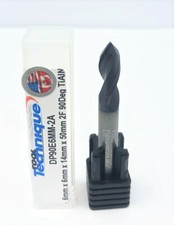 6mm Carbide 2 Flute 90 Degree Point Drill Mill TiAlN CB2-O 