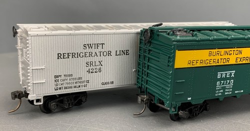 2X Coches refrigeradores HO Athearn & Mantua Swift & BREX #67170 #4226 con KD HO5337 | Zustand: Used