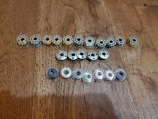 Vintage Metal Bobbins - 10-Hole, 3-Hole and some plastic Lot Of 23