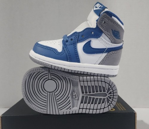 Air Jordan 1 Retro High OG True Blau/Weiß/Grau (Td) Gr. 4c Neu FD1413 410 ohne Deckel - Bild 4 von 7