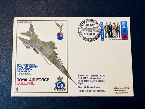 1972 UK GB Flown Cover RAF Colerne City of Bristol Air Display