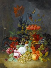 ROSES fruit flowers butterfly J. Dael Tile Mural wall Backsplash Marble Ceramic