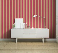 Eur 5,63/Qm / Tapete Smita Limonta 95201 Streifen Rot Gold Italian Wall Couture