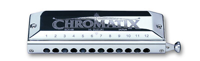Mundharmonika Suzuki Chromatix SCX-48 12 Loch chromatischer Schlüssel von C - NEU Überbestand