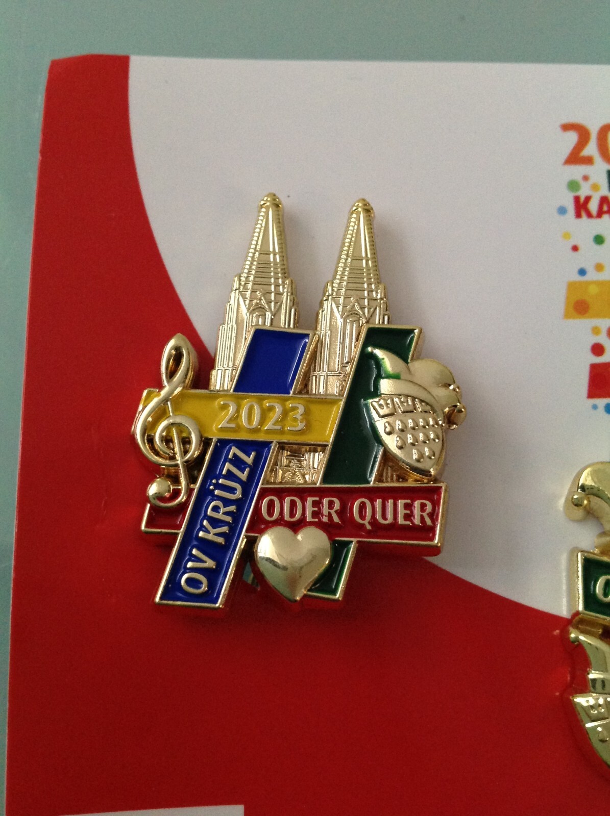 Köln Pin Anstecker Karneval Herz Wappen – Souvenir Ansteck-Pin 3cm